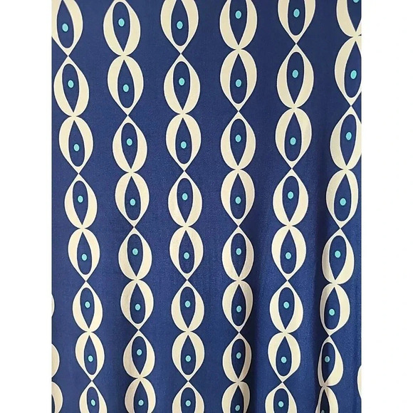 Leota Maternity Dress Women's Medium Knee-Length Blue Cream Stretch Career Flaw - Picture 3 of 6